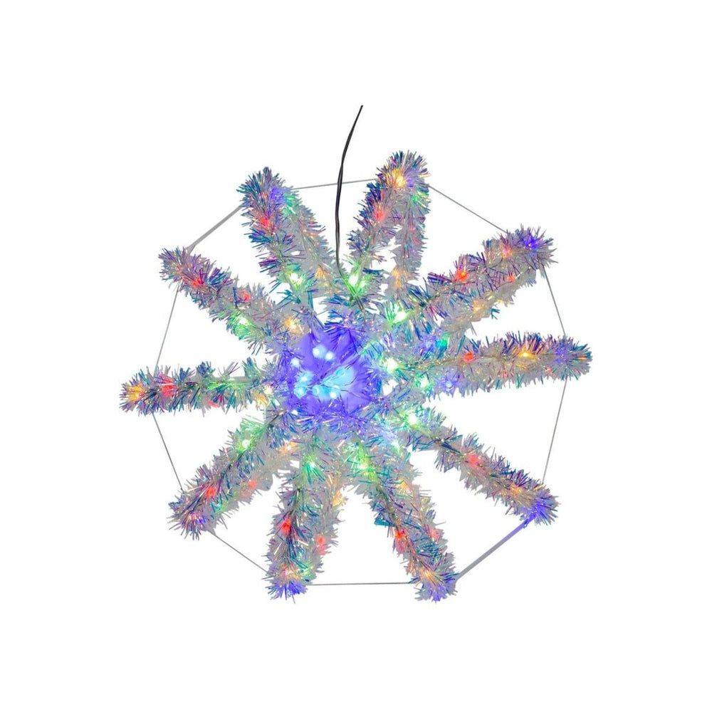 Multi-Color LED Tinsel Foldable Sphere 12"