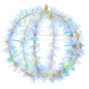 Multi-Color LED Tinsel Foldable Sphere 6"