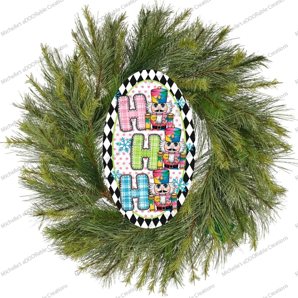 Oval Ho Ho Ho Nutcracker Sign