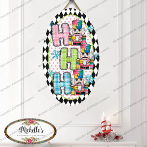 Oval Ho Ho Ho Nutcracker Sign