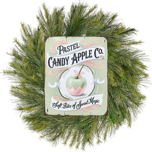 Pastel Candy Apple Halloween Sign