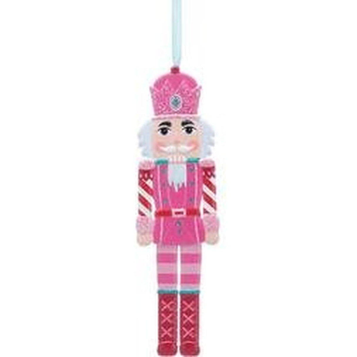 Pink and Red Tin Nutcracker Ornament