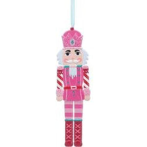 Pink and Red Tin Nutcracker Ornament