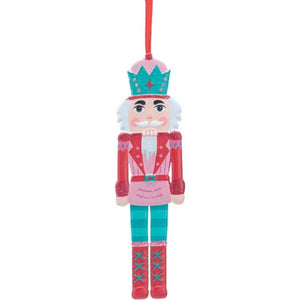 Pink and Red Tin Nutcracker Ornament