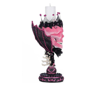 Pink Passion Skull Pillar Candle Holder