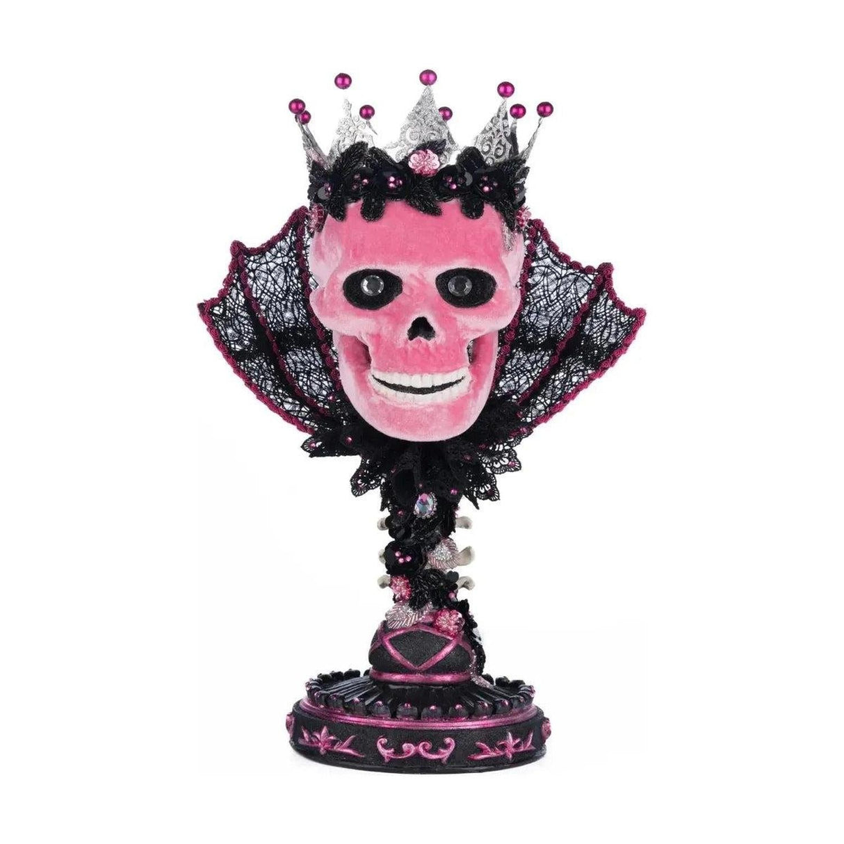 Pink Passion Skull Pillar Candle Holder
