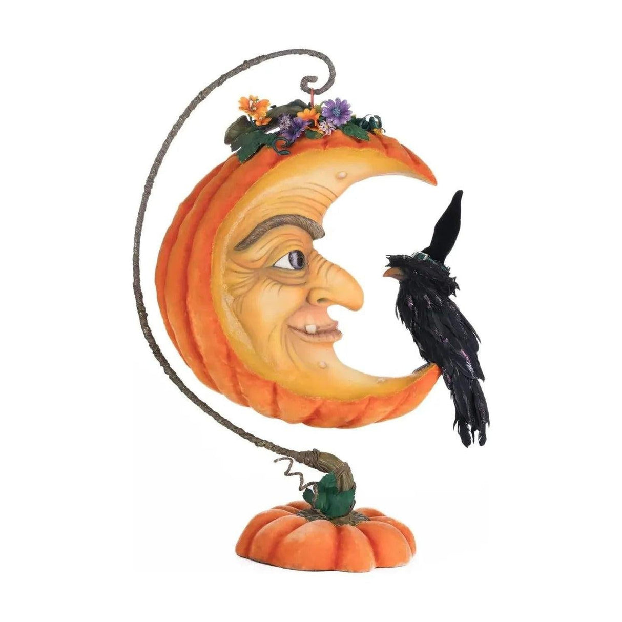 Pumpkin Moon Witch Wall Piece or Tabletop