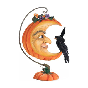 Pumpkin Moon Witch Wall Piece or Tabletop