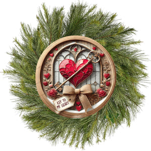 Red Key To My Heart Valentine Round Sign
