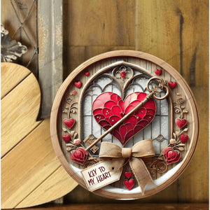 Red Key To My Heart Valentine Round Sign
