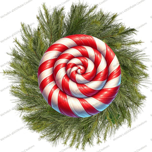 Red White Round Peppermint Candy