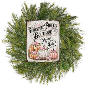 Rhinestone Pumpkin Boutique Fall Sign