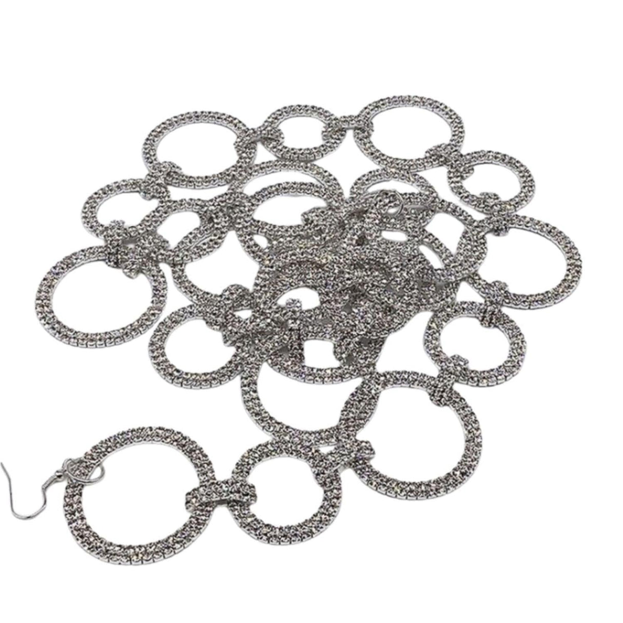 Silver Crystal Circle Christmas Garland, 36"