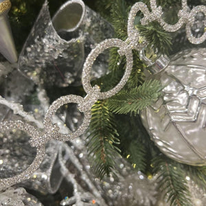 Silver Crystal Circle Christmas Garland, 36"