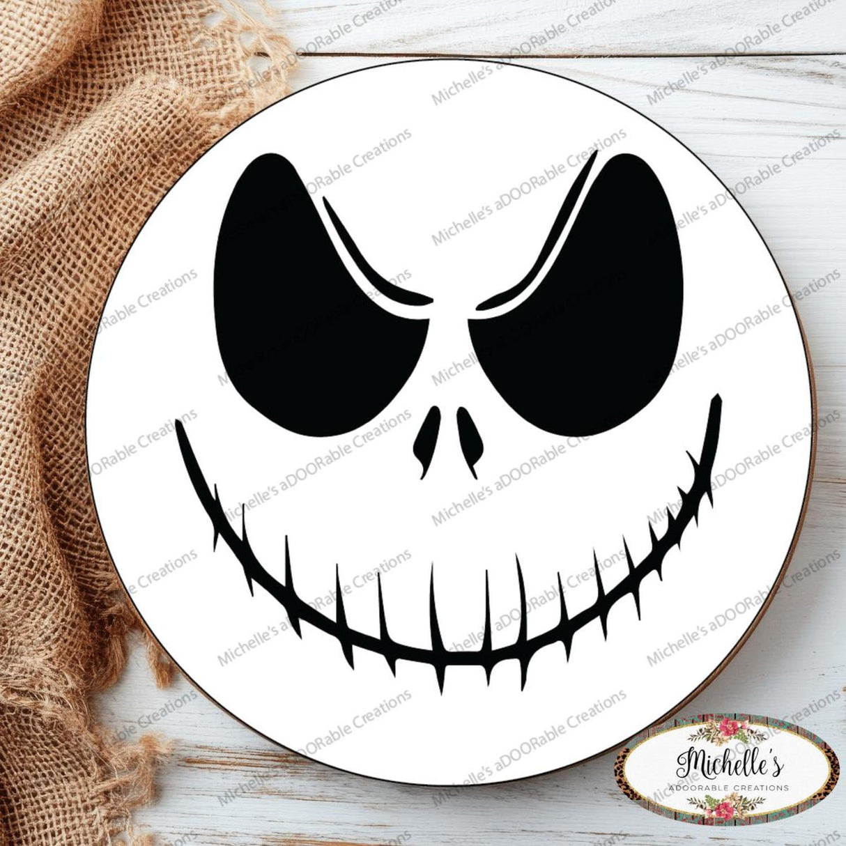 Skeleton Face Halloween Sign