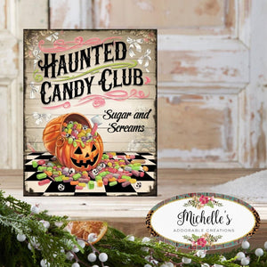 Sugar and Screams Halloween Club Sign