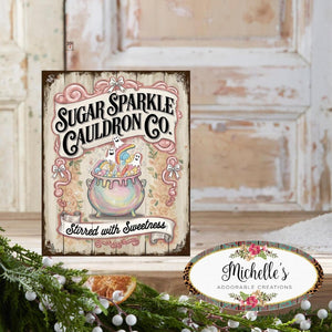 Sugar Sparkle Cauldron Co Halloween Sign