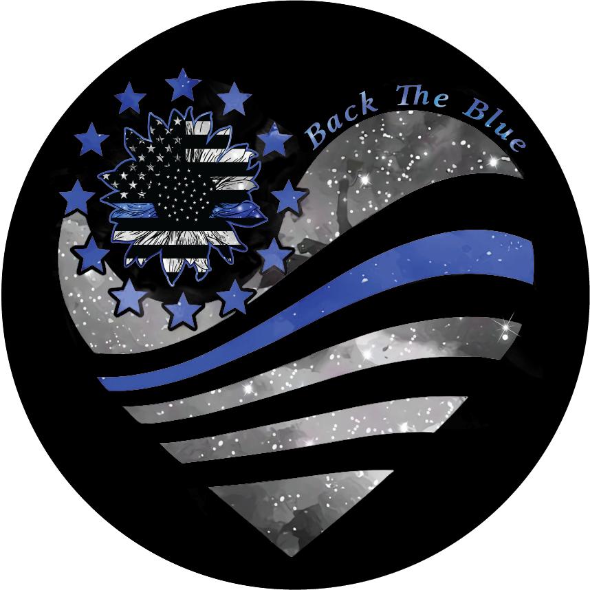 Thin Blue Line Heart Support Sign