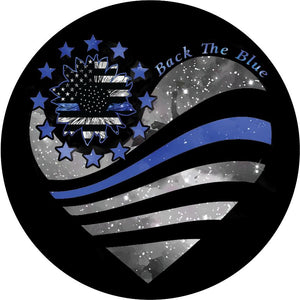 Thin Blue Line Heart Support Sign