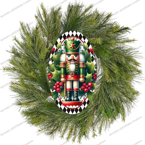 Traditional Red Green Oval Nutcracker Sign