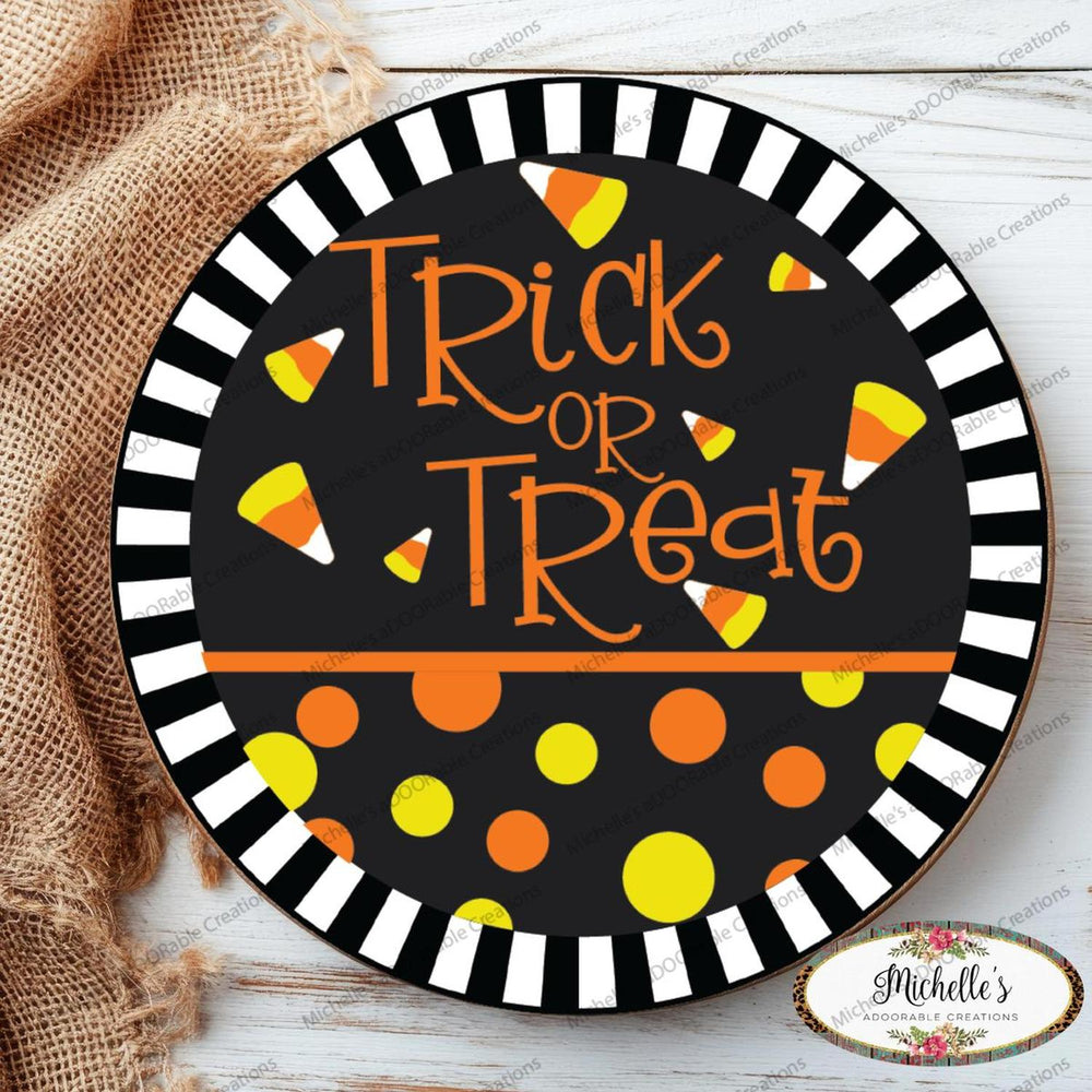 Trick or Treat Candy Corn Stripe Edge Sign