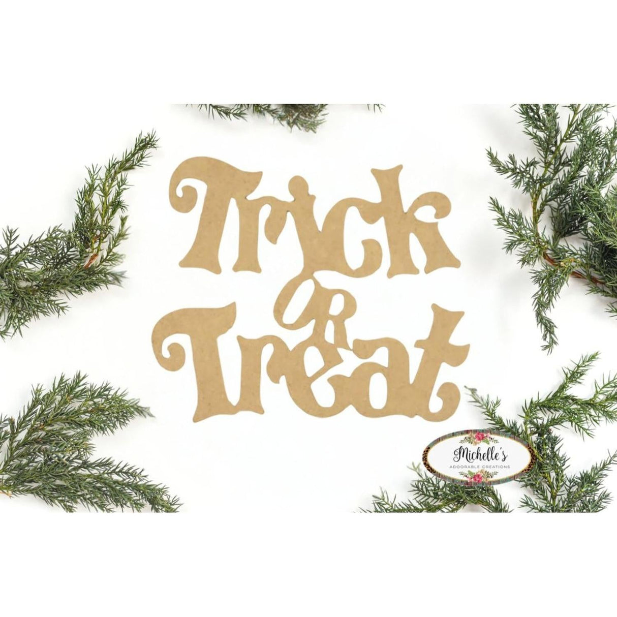 Trick or Treat Script Wood Cutout