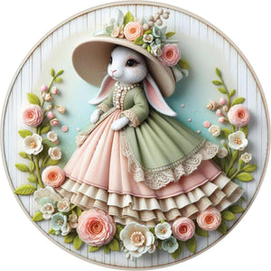 Victorian Easter Bunny Floral Sign