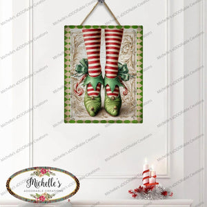 Vintage Elf Legs Metal Sign