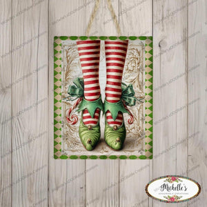 Vintage Elf Legs Metal Sign
