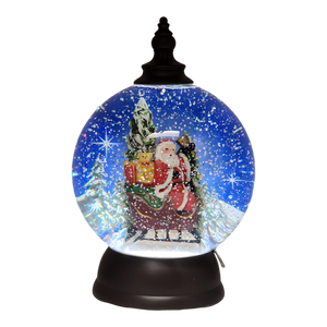 Lighted Spinning Water Globe - Santa in his Sleigh