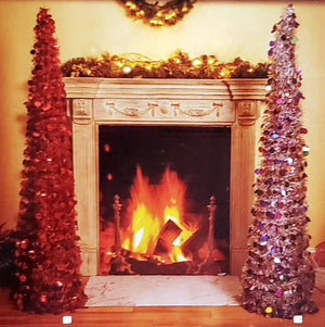Pop Up 5 Foot Tinsel Tree - Red