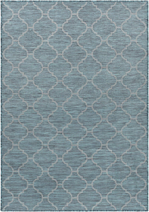 Unique Outdoor Trellis Area Rug, Teal - Clearance