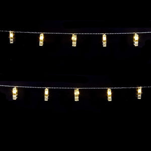 B/O 10L Plastic Clip Warm White Led Lights