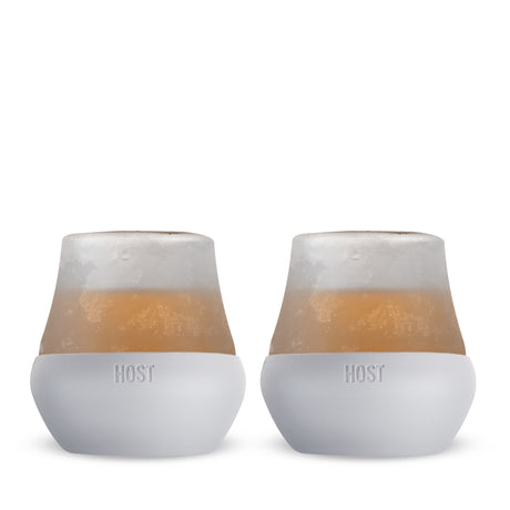 Glass Tasting FREEZE™ – (Set of 2) 6.7 oz Insulated Glass with Cooling Gel and Silicone Grip