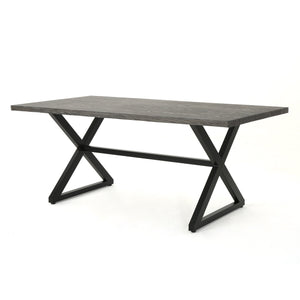 Rolando Outdoor Aluminum Dining Table with Steel Frame