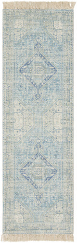 Byers Handmade Cotton-blend Aqua Rug