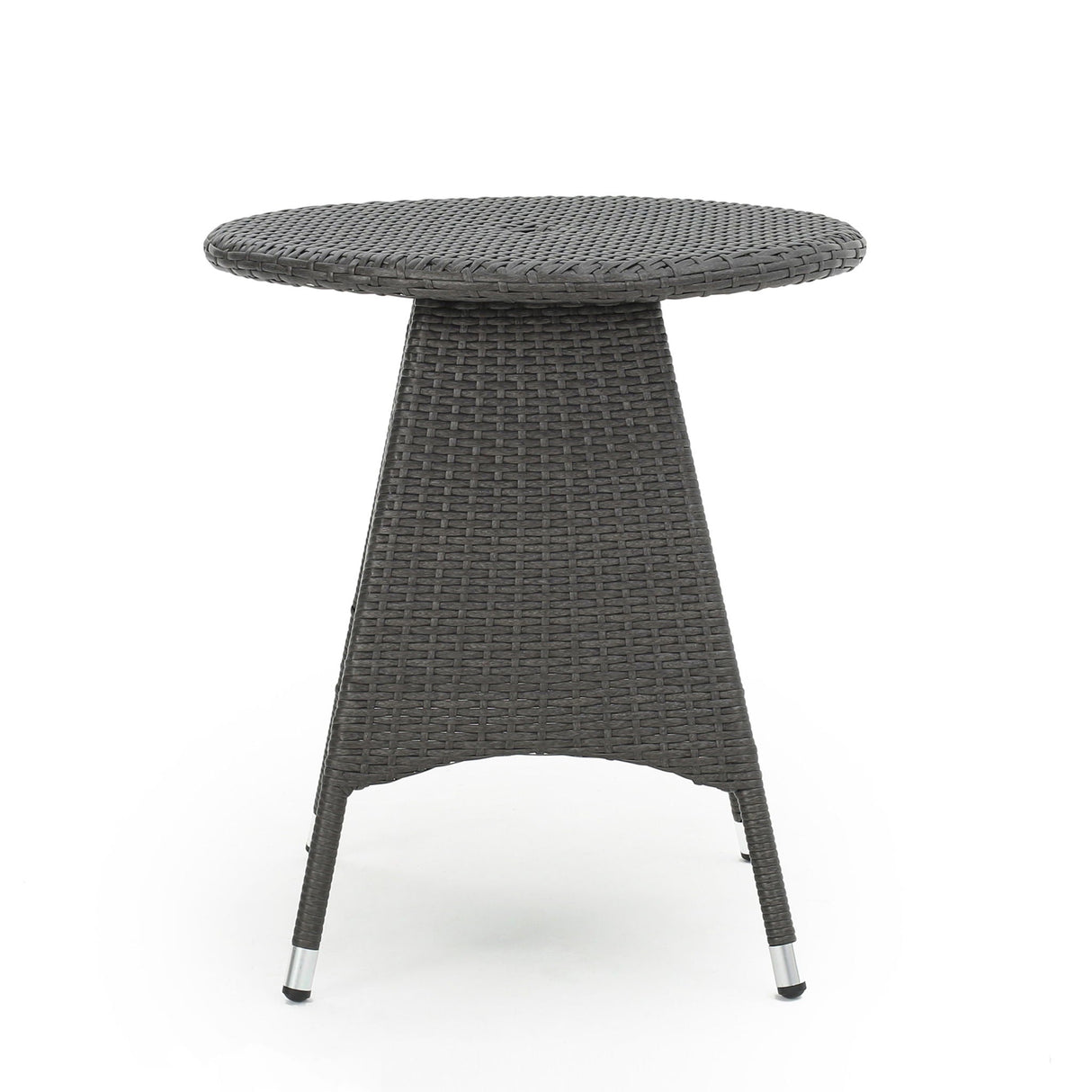 Outdoor Rattan Bistro Table With Surface Round - Gray