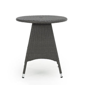 Outdoor Rattan Bistro Table With Surface Round - Gray