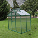 Newly marketed gain height windproofaluminum greenhouse 6x4 ft polycarbonate greenhouse raised base and anchor aluminum heavy duty walk-in greenhouses for outdoor backyard in all season