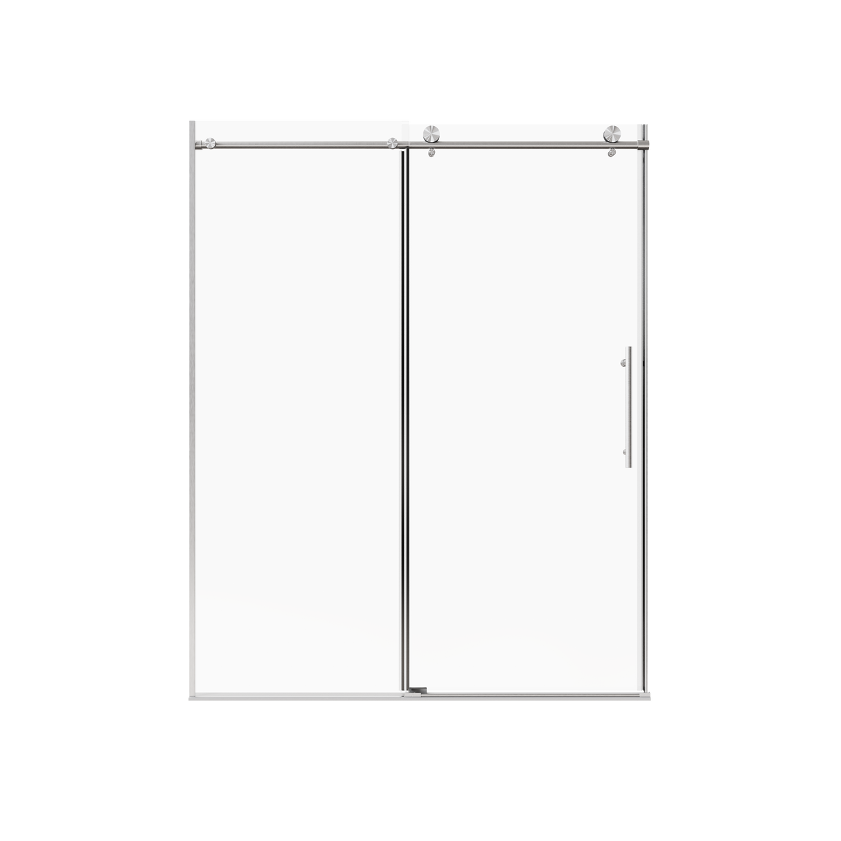Frameless Sliding Shower Door in Brushed Nickel