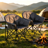 Set of 2 Oversized Camping Chairs with Side Pocket