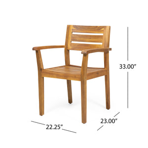 7-Piece Acacia Wood Outdoor Dining Set