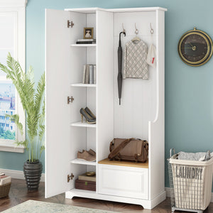 Stylish Design Hall Tree with Flip-Up Bench