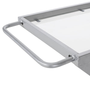 Modern Z Shaped Bar Cart With Tempered Glass Shelves - Silver