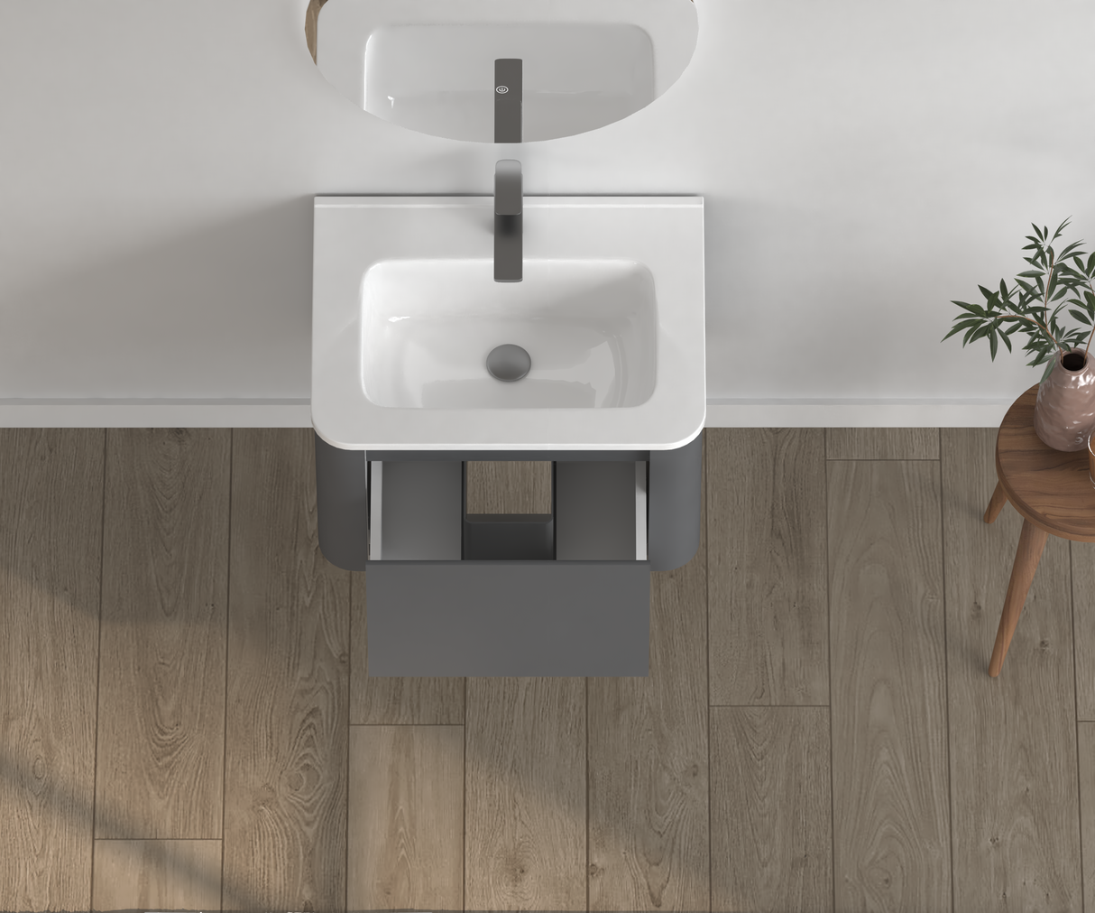 24" Wall-Mounted Bathroom Vanity