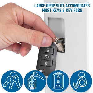 White Digital Keypad Wall Safe Key Cabinet with Secure Steel Construction