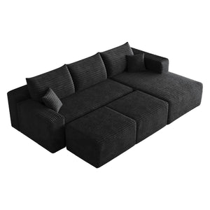 95" Cloud Sectional Sofa with 2 Ottomans