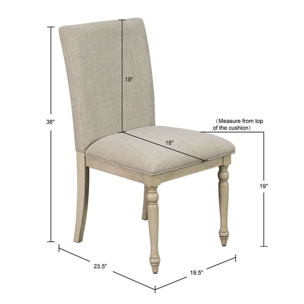 Fiona - Upholstered Dining Chair With Turned Legs (Set of 2) - Light Gray