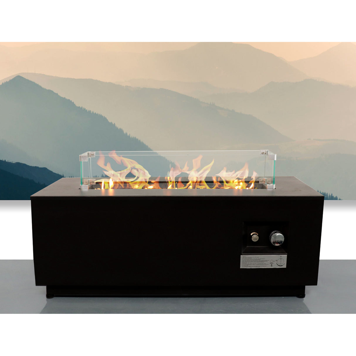 16' H x 42' W Steel Outdoor Fire Pit Table with Lid