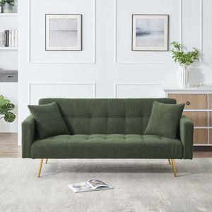 Teddy Fleece Sofa Bed With Luxurious Throw Pillows